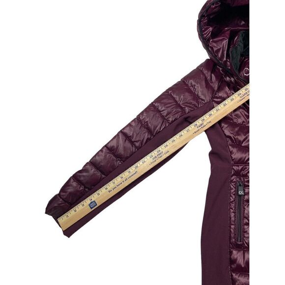 Calvin Klein Performance Hooded Puffer Coat,Burgundy rose Small NWOT ORG $129 - Picture 5 of 13